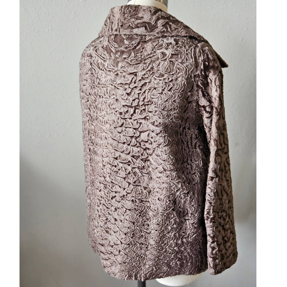 Vintage 50s Brown Persian Wool Coat Medium Levy Wolf - Picture 4 of 13